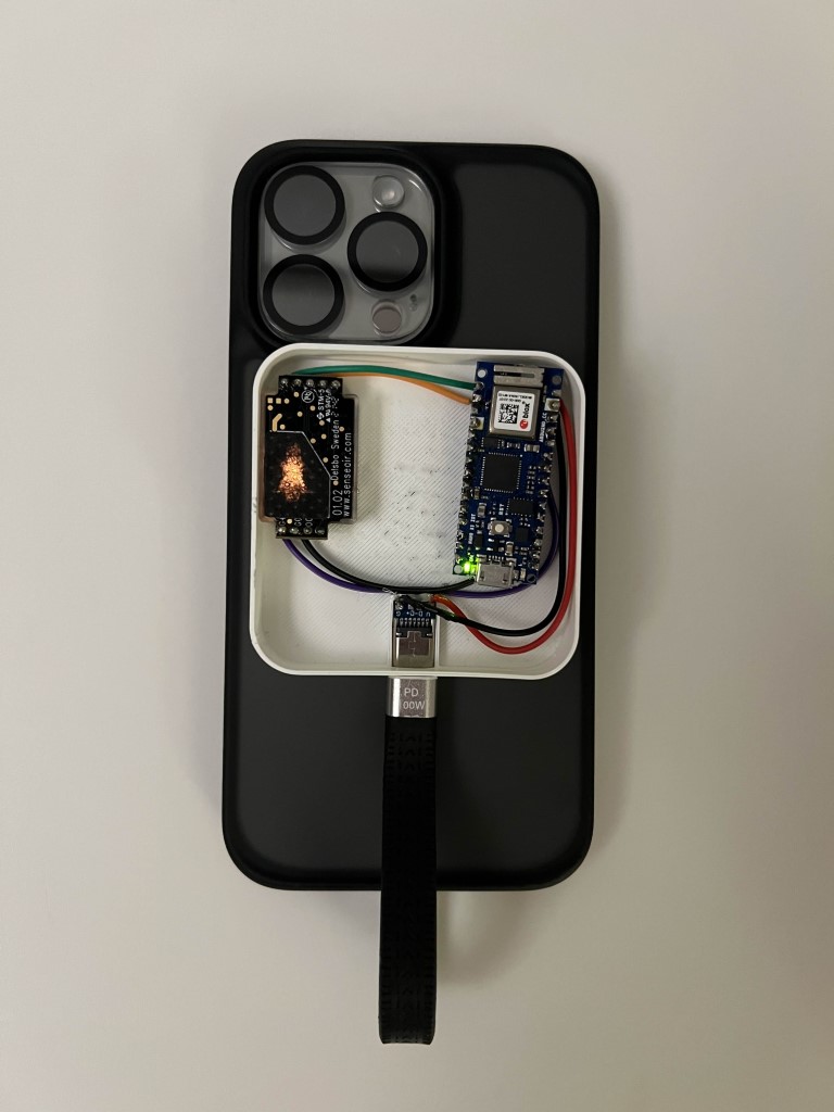 Case open with phone connected