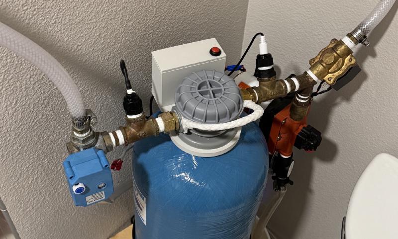 Top view of water softener